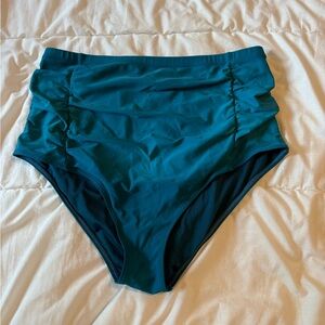 Teal High-Waisted Swim Bottoms